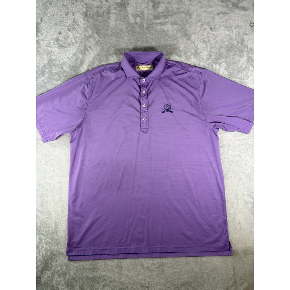 Donald Ross Shirt Mens XL Purple Striped Golf Performance Polo Country Club